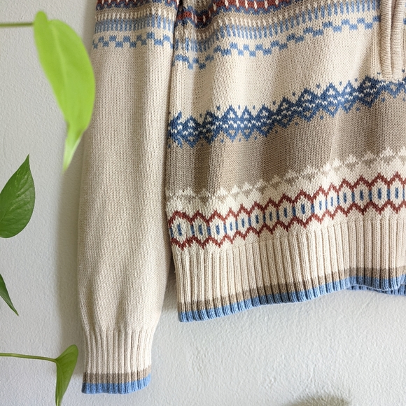 Woolrich | Fair Isle Zipper Front Nordic  Sweater - Picture 2 of 11